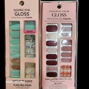 Dashing Diva Gloss Ultra Shine Gel Palette 2pks Gel Nail Strips Last 14 Days